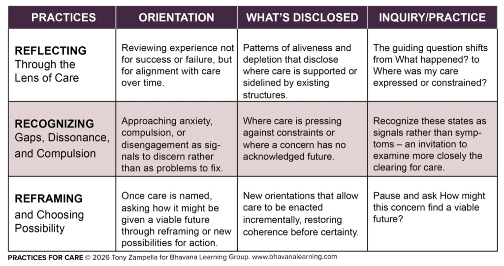Practices for Care